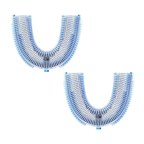 Magentak 2 Pcs Silicone U-Shaped Brush Head Replacement Compatible with U-Shaped Toothbrush,360 Degree Silicone Head Teeth Cleaning for Sonic Toothbrush Tool Head Accessories for Adults