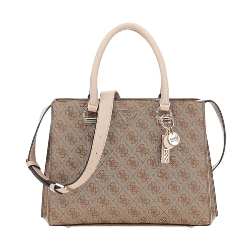 GUESS Noelle Girlfriend Satchel, marrom, Logotipo latte, One Size
