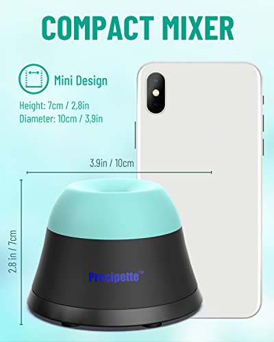 PRECIPETTE Mini Vortex Mixer Schüttler 3000rpm Mischer Paint Shaker 3000 U/min Farbmischer Vortex Shaker Farbschüttler für Acrylfarben Nagellack Wimpernkleber (Grün&Schwarz)