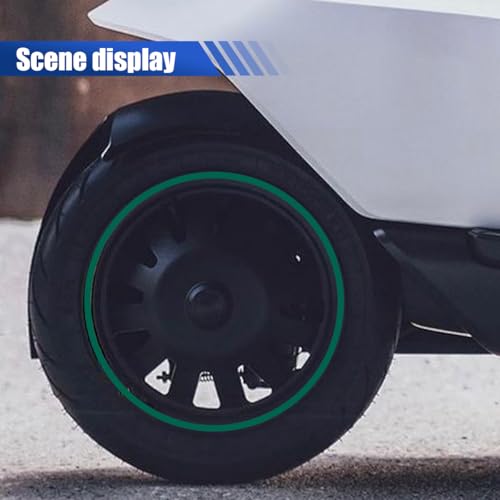 Image of 16PCS 17''-19'' Reflective Wheel Rim Stripe Decal Sticker, Universal Night Safety Tape Reflective Stickers, Waterproof Tire Rim Decoration Stripe Decals for Motorcycle, Car, Bicycle (Green)