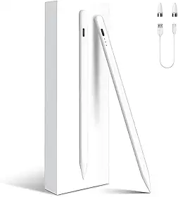 Caneta Digital Stylus Touch Screen Recarregável USB, Alta Precisão, Ponta Fina 1.5mm, Compatível iOS e Android