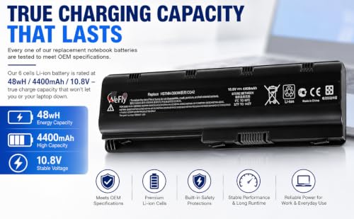 Image of 593553-001 593554-001 MU06 MU09 Extended Laptop Battery for HP Pavilion G6 G7 G62 G72 G4 / 2000 Notebook PC / DV6 DV7 DM4 / Compaq Presario CQ32 CQ42 CQ43 CQ56 CQ57 CQ62 CQ72 (CQ42)