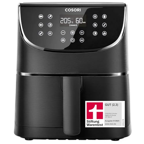 36% off - COSORI Hei&szlig;luftfritteuse, Airfryer Testsieger 2024, 11-in-1 Air Fryer XXL 5,7L, Heissluftfritteuse mit Shake-Reminder, 97,3 Prozent &ouml;lsparend, 67,5 Prozent energiesparend, sp&uuml;lmaschinenfest K&ouml;rbe