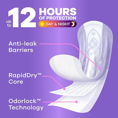 Image of Always Discreet Adult Incontinence Pads for Women, Drier, 5 Drop Long Length, Heavy Absorbency, Pads for Bladder Control Management, Bladder Leaks, & Postpartum Pads, 64ct
