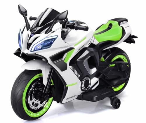 Image of BabyGo Kids Electric Ride-On Motorcycle Big Bikes | 12V Battery Operated Bike with, LED Lights & Music | Rechargeable Bike for Boys & Girls Ages 1-8 Years | 35kg Capacity | Large R9 Bike for Kids