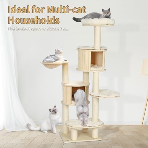 Árbol para gato de madera KAMABOKO 69 pulgadas miniatura 6
