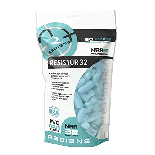 RadiansResistor® 32 Foam Earplugs Bag - Uncorded - Aqua - 50 Pair Bag