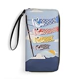 [雑貨屋] 長財布 こいのぼり 富士山 和風 水彩イラスト 財布 ロングウォレット ウォレット サイフ 小銭入れ お札入れ さいふ カード収納 コインケース カードケース 札入れ お財布 PUレザー メンズ レディース 大容量 キャラクター グッズ 多機能 贈り物 プレゼント