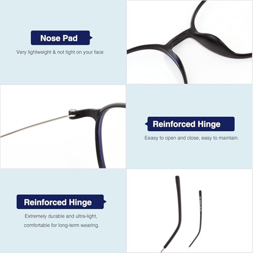 Image of Blue Light Glasses for Women Round, Blue Light Blocking Glasses for Computer, TV, Phone Use, Anti-Eyestrain
