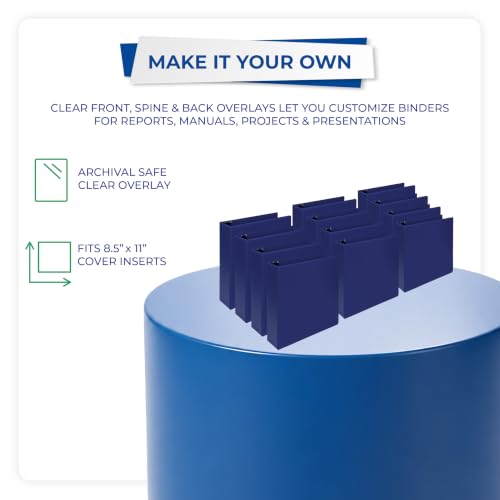Image of Samsill Durable 2 inch 3 Ring Binder, D Ring Binder, 100% Recycled Chipboard, Blue, 12 Pack