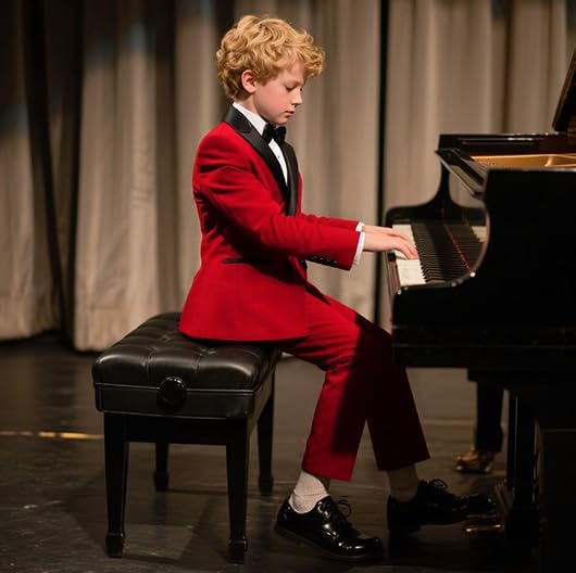 Boys Velvet Suit Slim Fit 4 Piece Double Breasted Kid Tuxedo Sets Wedding Outfits with Jacket Shirt Pants Bow Tie - Image 2