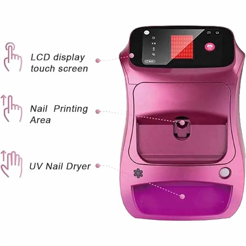 3D Smart Automatic Nail Printer Machine,3D Nail Art Printer,Portable Digital Mobile Nail Art Printer,with Touch Screen, 10 Seconds Painting, for Nail Studio/Manicurist/Nail Lovers