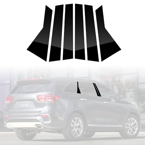 Molduras de pilar Kia Sorento 2015-2020: kit de 6 piezas B+C en policarbonato brillante