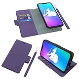 DefenderShield EMF Protection & 5G Anti Radiation iPhone 13 Case - RFID Blocking EMF Shield Detachable Wallet Case Purple