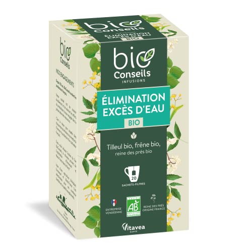 BioConseils - Infusion bio - Excès d'Eau Elimination Infusion Boissons Vertes - 20 sachets