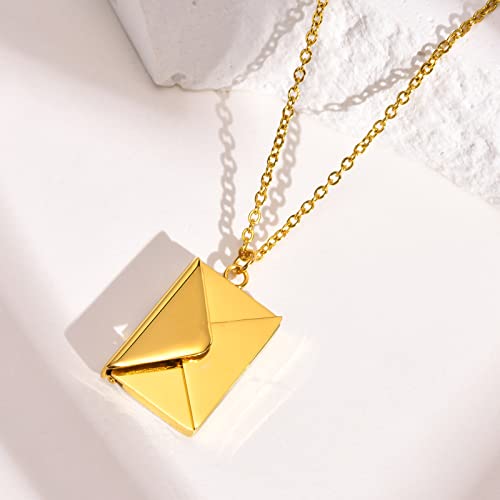 Collier enveloppe médaillon gravé avec message confession d'amour - 5