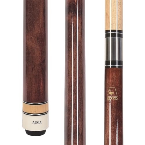 ASKA L3 No Wrap Pool Cue Stick, 58″ Hard Rock Canadian Maple, 13mm Hard Tip, 5/16×18 Stainless Steel Joint (18-Ounce, Mahogany)