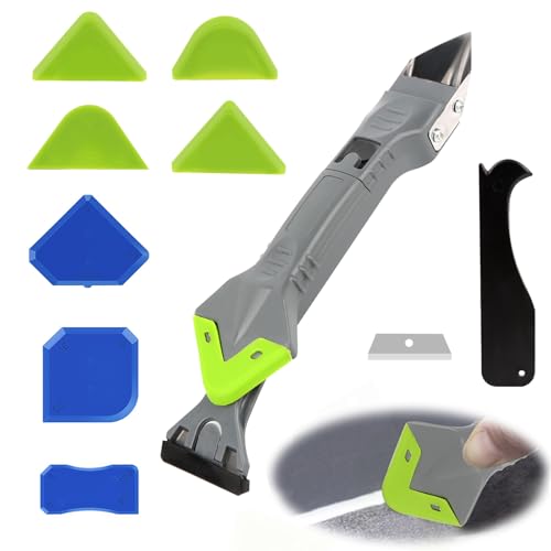 5 en 1 Eliminador Aplicador Silicona Rascador, Herramienta de Calafateo Silicona, Removedor de Silicona, Raspador Silicona para Juntas y Azulejos para Extracción y Extracción Fácil y Profesional de Si