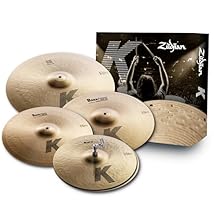 Matched set of K Zildjian drum set cymbals Features that sought-after traditional K sound. Includes 14" K HiHats, 16" K Dark Crash Thin, 20" K Ride Added value 18" K Dark Crash Thin Great all round cymbal set