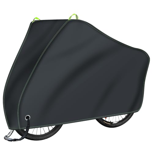 Funda Bicicleta Exterior Impermeable 500D Tejido Ripstop, Funda Bici Anti-UV Resistente a Viento y Polvo, 200x70x110 cm, Cubierta Protección para Bicis Montaña, Carretera, Eléctricas y Motos