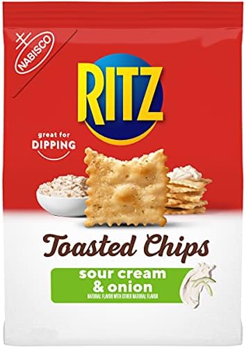 RITZ Toasted Chips Sour Cream and Onion Crackers, 8.1 oz