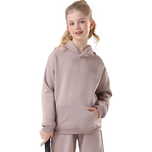 Image of Kids Athletic Pullover Hoodie Sweatshirt with Pocket Tops,2-12Years | Boys and Girls Fleece Hooded Christmas Halloween Teen Girls Athletic Hoodie Solid Color Lightweight Classic Kids Clothes