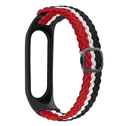 Keecuty Nylon Watch Strap for Mi Band 6/5/4/3 Stretch Fabric Bracelet Braided Soft Nylon Sports Bracelets Stretch Breathable Expandable Watch Strap for Mi Band 6/5/4/3 - Image 2