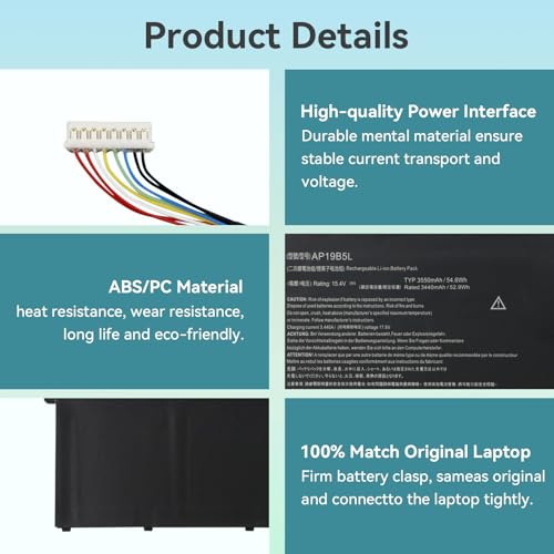 Plus de coupure avec la batterie AP19B5L pour Acer Aspire et Vero - 6