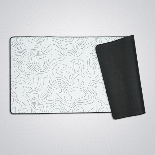 Image of Saco XXL Gaming Mouse Pad for PC - Large Desk Mat 900x400x3mm, Extended Non-Slip Rubber Base, Waterproof Surface, Topographics Design, Big Keyboard Mouse Pad for Office & Home Setup