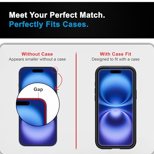 Image of CEDO Magic Box Tempered Glass for iPhone 16 | Dust & Bublle Free Installation Screen Protector with auto Alignment Tool | HD Clear Quality Tempered Glass with Easy Installation Kit (Black)