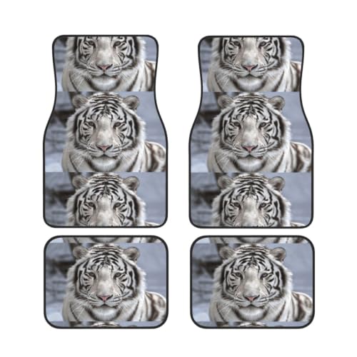 Alfombrillas de coche tigre de invierno accesorios de neopreno antideslizante juego de 4 1