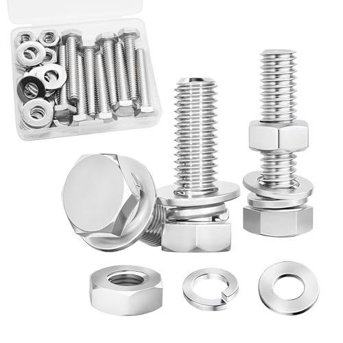 Ruibapa P-062-1/4-20X2 10 Sets 1/4-20X2 Inch Stainless Steel Hex Head Screws Bolts cover