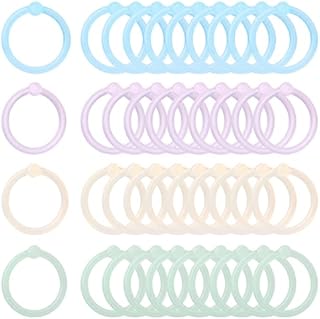 SAVITA 60 Pcs Plastic Binder Rings, Multicolor Loose Leaf Book Rings Keychain Rings Bulk Ring Clips for Index Cards Notebook Scrapbooking Crafts DIY (20mm in Diameter)