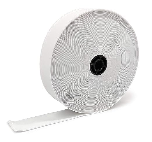 M I K Elastic Band Black Elastic (1 inch 25Meters.White) Cord Heavy Stretch High Elasticity Knit Elastic Band, Ideal for Tailoring Sewing, Fashion Designing, Boutique, Stitching White.