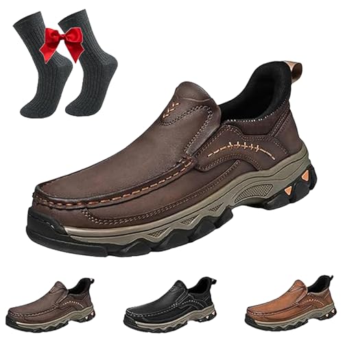 Enjerr Orthopedic Shoes Men, 2025 New Men's Orthopedic Arch Support Comfortable Slip On Loafers, Waterproof Breathable