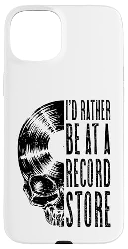 Vinyl Records LP�R���N�^�[ Be At A Record Store Music Skull �X�}�z�P�[�X iPhone 15 Plus �p