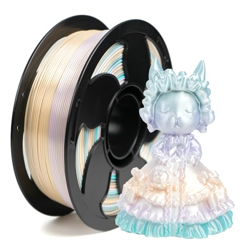 Image of Silk Gradient Rainbow Ice River PLA 1.75mm 1kg Shiny 3D Printer Filament | Silk finish Ice River Shiny Smooth transition Neatly wound Low warping Color Change 1kg spool 2.2lbs for Bambu Ender AMS