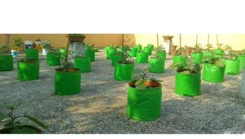 Image of Tathastu The Purity 15 X 15 inch Pack 10 | 250 GSM Organics Terrace Home & Kitchen Gardening HDPE Circular 100% UV Treated Grow Bags (Plant Bags), Thick & Durable for Vegetable Fruits and Flower Plants (15 X 15, 10)
