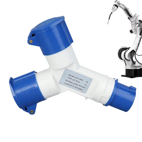 Ruwshuuk Enchufe Industrial,Adaptador Bifásico para Enchufe Industrial - 16A Impermeable Accesorios Alta Corriente para Profesionales Electricistas Maquinaria Pesada