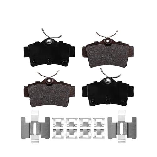 Image of Detroit Axle - Rear Brake Pads for Ford Mustang 1994-2004, Ceramic Brake Pads w /Hardware 1995 1996 1997 1998 1999 2000 2001 2002 2003 Replacement