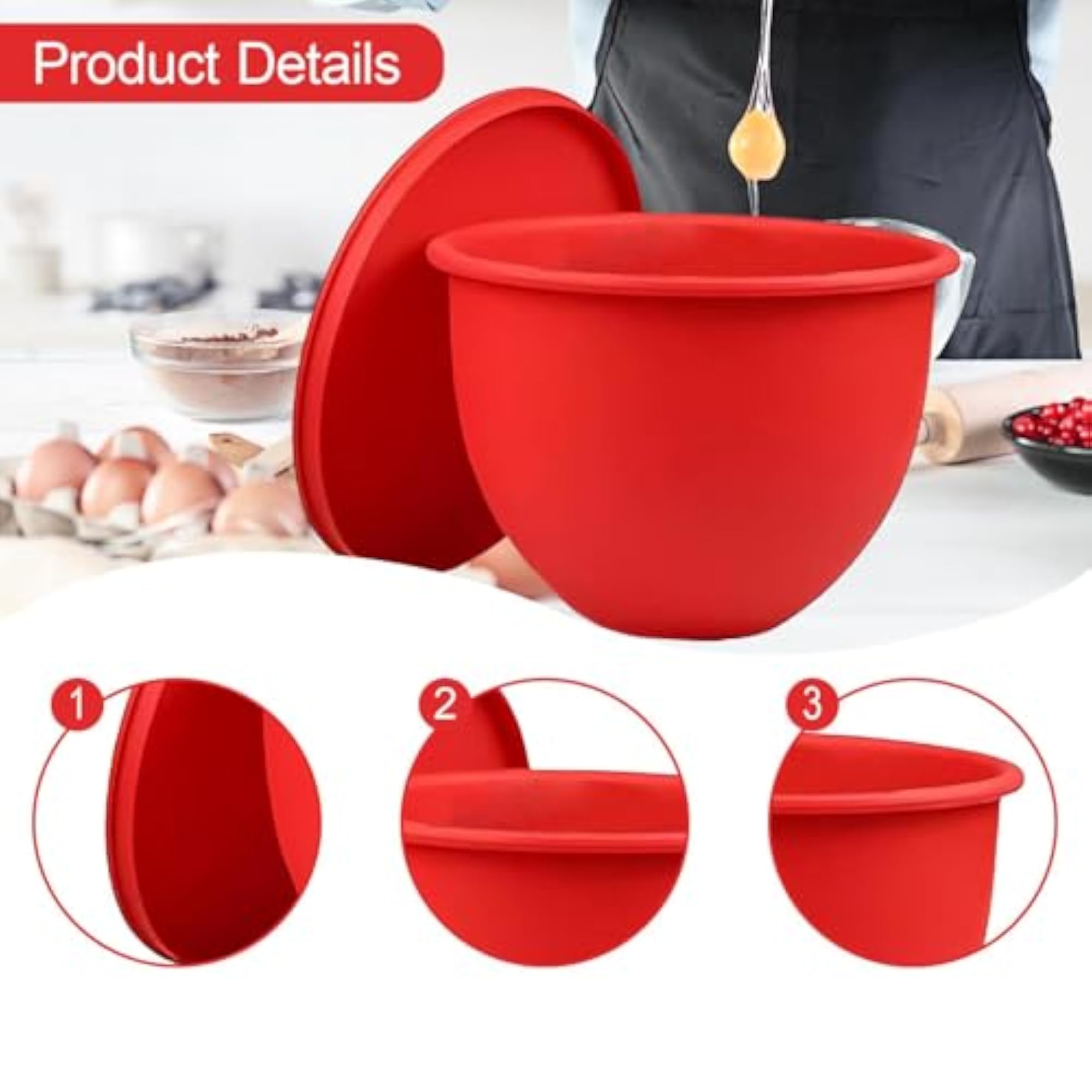 Silicone Liner for Mixer Kitchen Tool, Red