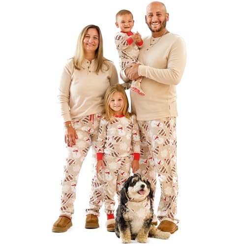 Image of Butterblu Family Jammies Matching Holiday Christmas Pajama Sets | GOTS Certified Organic Cotton for Baby, Toddler, Kids, Adults, and Pets, with Pockets, Perfect for Family Photos