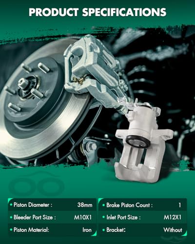 Image of SCITOO 343644 343645 Rear Left & Right Disc Brake Calipers Assembly | for Audi for A3,for Volkswagen for Beetle /for Eos /for Golf /for Jetta Without Bracket