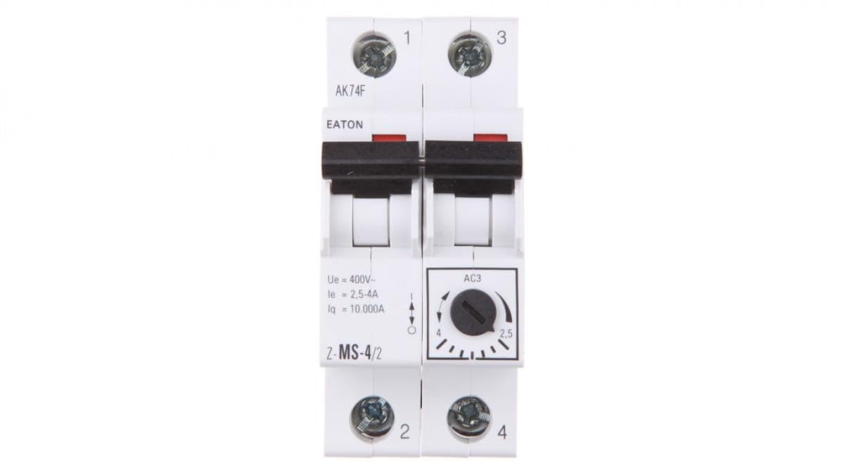 EATON Z-MS-4,0/2 Interruptor Protección de Motor Z-MS, 2P, 2.50A - 4.00A