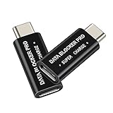 Fast Charging USB C to C Data Blocker, Zampam USB Type C Condom Charger Protect Against Juice Jacking, Support Rapid Charge up to 50V/5A (2 Pack)