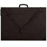 SoHo Urban Artist Art Portfolio Case Artwork Tote Bag, Heavy Duty Nylon, 2 Zippered Pockets, Handle & Shoulder Strap Lightweight Large Capacity for Drawings, Posters, 23x31 Inches Black