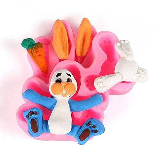 image for DaPlug Easter Bunny Silicone Mold Fondant Rabbit Mold BPA Free and Non