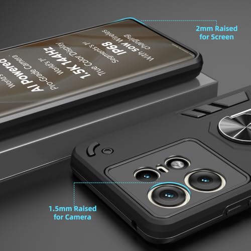 Image of NDCOM for Moto Edge 50 Pro Back Case | Premium Motorola Edge 50 Pro Backcover | Moto Edge 50pro Back Cover | Ring Holder Case