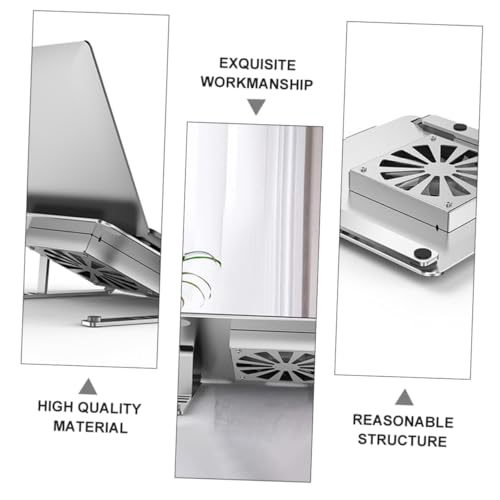 Base para laptop ajustable de aleación de aluminio con ventilador miniatura 3