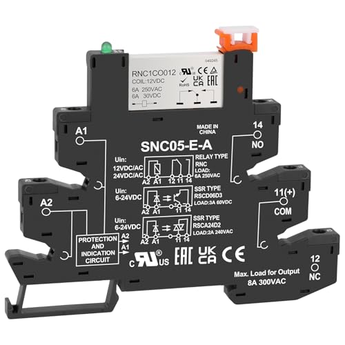 Relé de señal 12V con indicador LED para conmutación segura SPDT